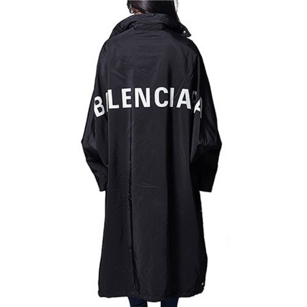 バレンシアガ★パロディオペラ?コピーレインコート back logo opera rain coat black