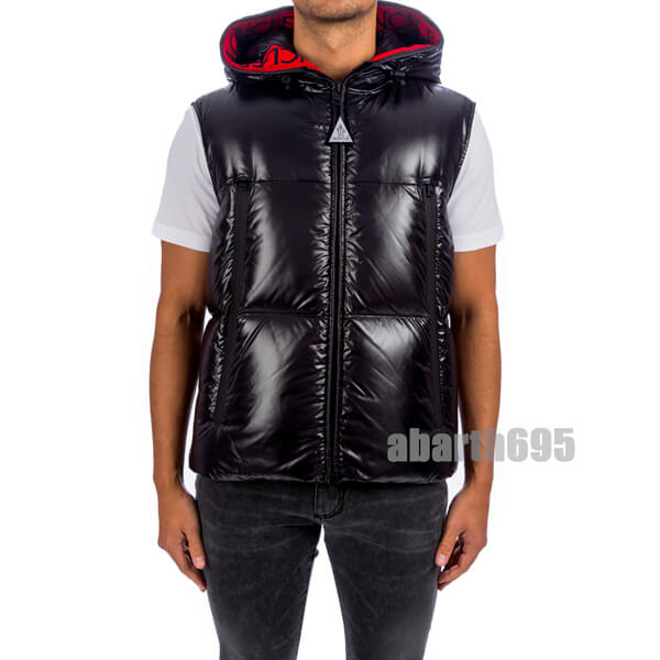 2021秋冬 新作 国内未入荷 モンクレール偽物 AGNEAUX ロゴ ダウンベスト ブラック 1A51C 00 68950 999