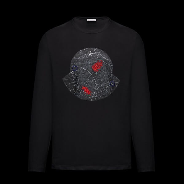 モンクレールMoncler★2021SS★水牛刺繍入マキシロゴ長袖Tシャツコピー★