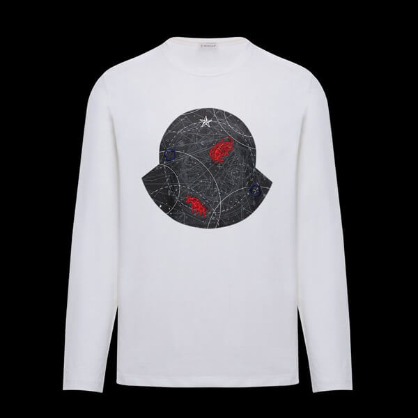 モンクレールMoncler★2021SS★水牛刺繍入マキシロゴ長袖Tシャツコピー★