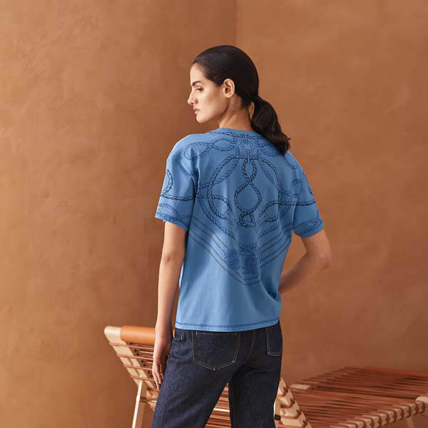 お洒落夏カラー◆エルメス◆20SS新!華やかデザイン☆Tシャツ偽物H0E4609D