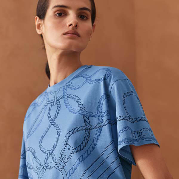 お洒落夏カラー◆エルメス◆20SS新!華やかデザイン☆Tシャツ偽物H0E4609D