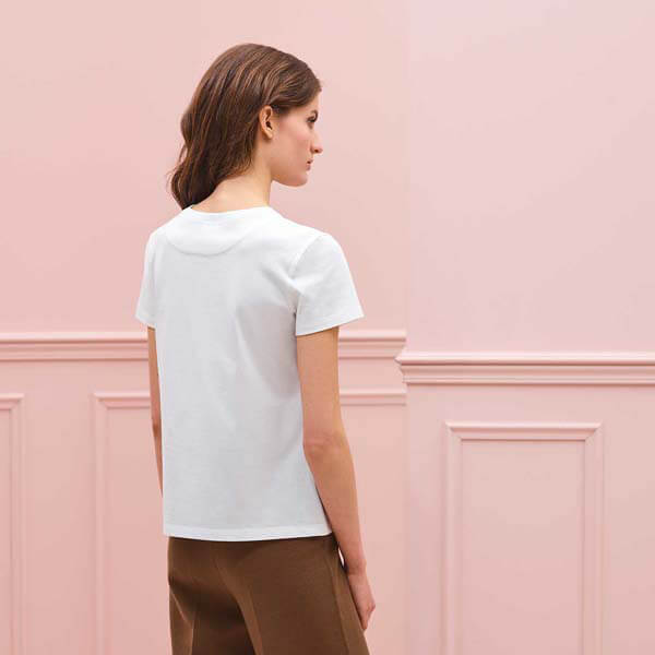 【エルメス】肌触りのいいコットンTシャツ 偽物レディース T-shirt