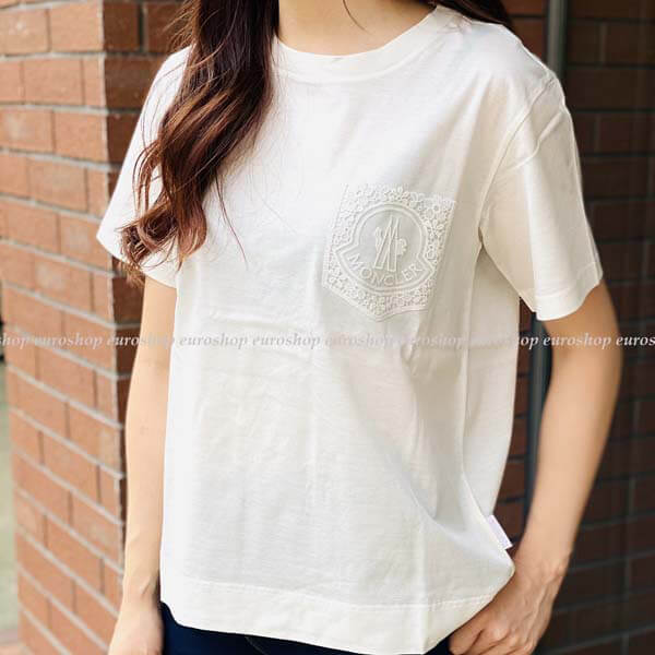 モンクレール レースポケット付き ロゴ入り Tシャツ コピー?80508008390X
