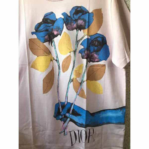 関税?送料込 ディオール TシャツコピーAND ALEX FOXTON フラワー プリント