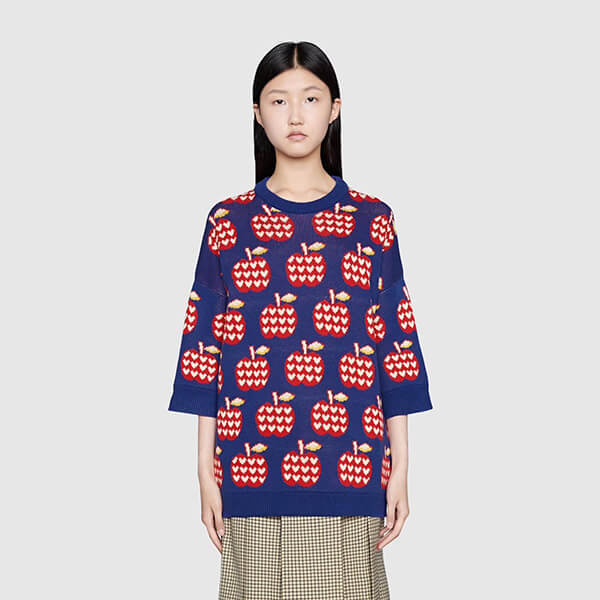 グッチ セーター 偽物 アップル&ハート レポム セーター トップス 林檎 ハート GG 男女 プレタ