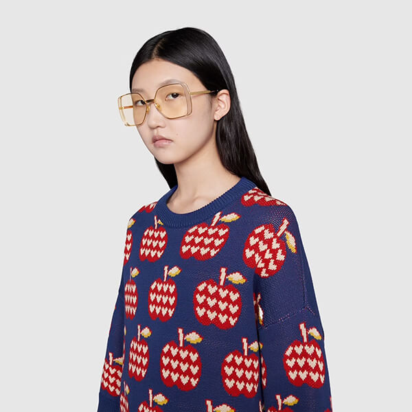 グッチ セーター 偽物 アップル&ハート レポム セーター トップス 林檎 ハート GG 男女 プレタ