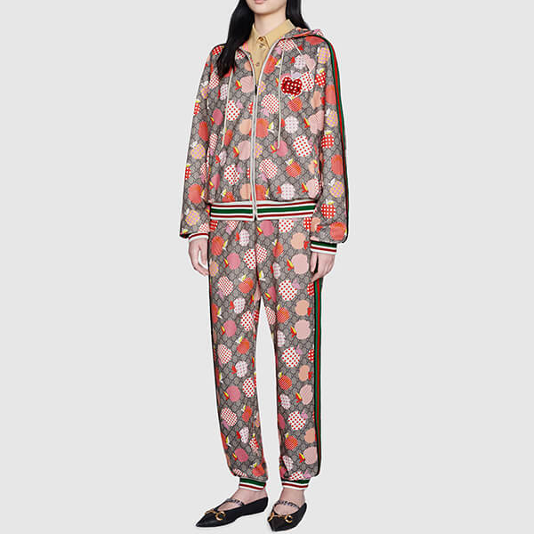 【21AW】グッチ ジャケット 偽物 アップル&ハート レポム フード付き GG リンゴ 663571 XJDOD 5943