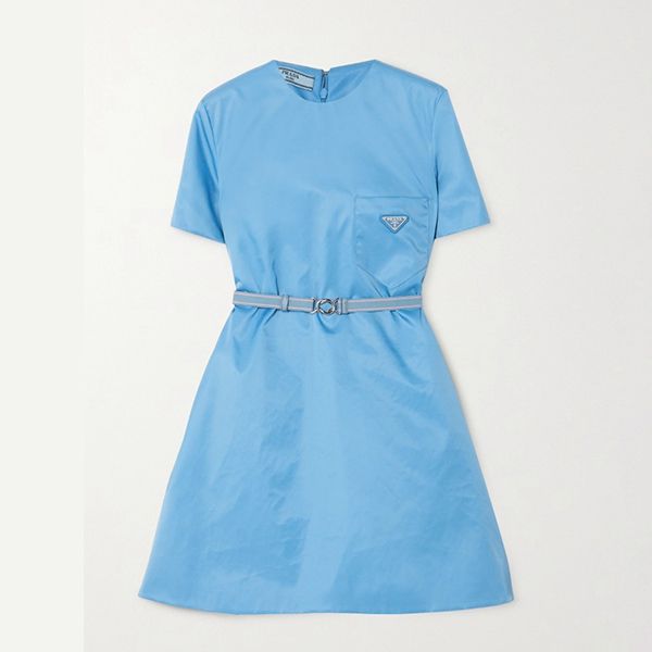大人気!プラダコピー ベルトアップリケナイロンミニドレス