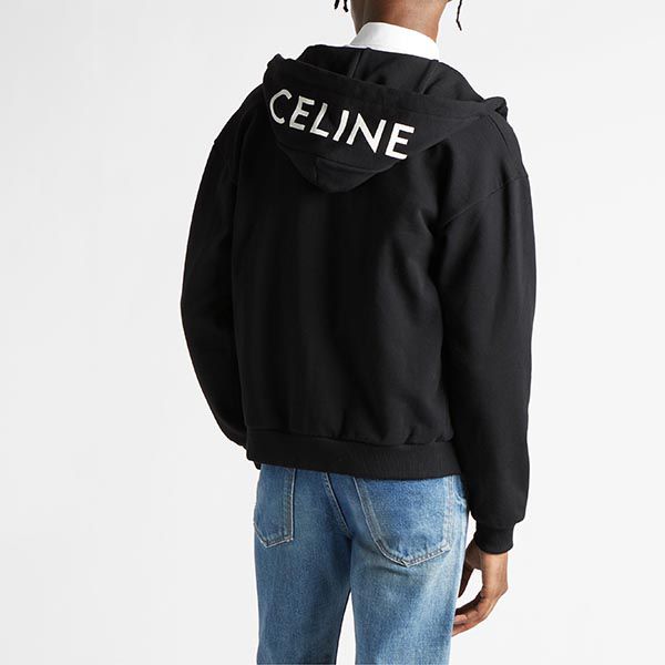 国内発送 セリーヌ ロゴプリントコピー ジッパーフーディー