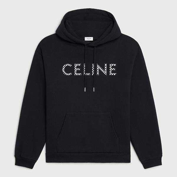 【セリーヌ】チェックロゴ&スタッズ フーディ コットンフリースコピー 2Y479052H.38NO