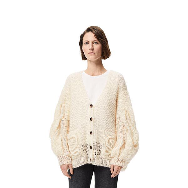 ロエベ☆モヘア アナグラム ニット コピーカーディガン オーバーサイズ S817Y16K11