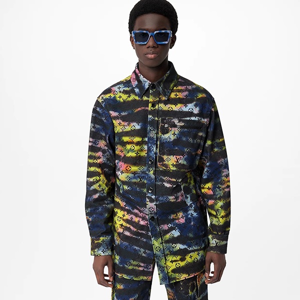 大人気?ルイヴィトン デニムシャツ 偽物☆モノグラムタイダイのデニムシャツ 1A9A3R