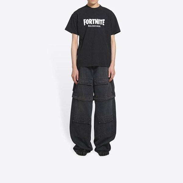 22SSバレンシアガ Tシャツ コピー★Fortnite?EPIC GAMES ロゴの刺繍 612966TLVO36506
