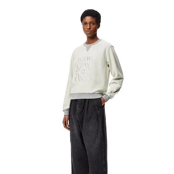 ロエベ スウェット 偽物★アナグラム エンブロイダリー スウェットシャツ コットン S359341X95