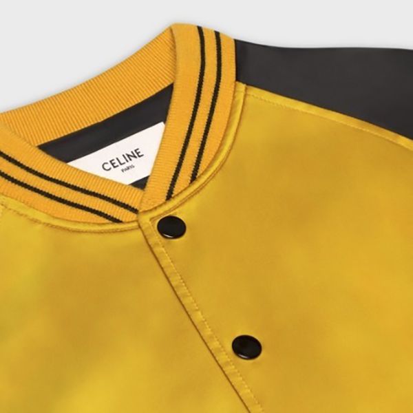 【大人気】セリーヌ テテ?ィシ?ャケット 偽物/ スタッズ付き サテン テディジャケット 2V87C851C.27ED