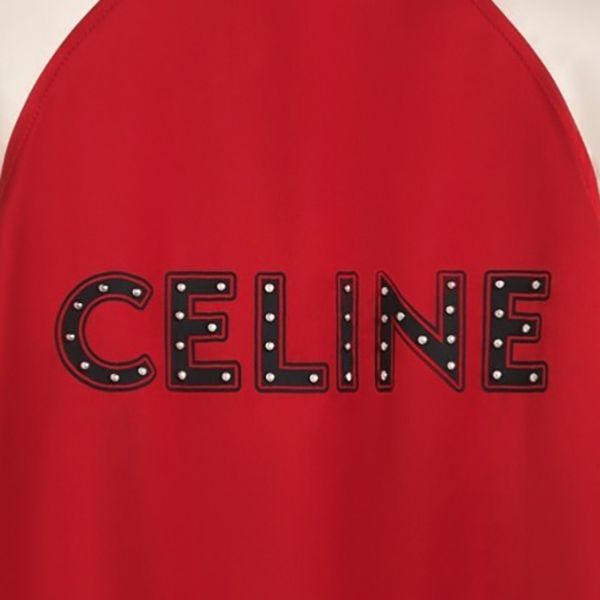 【大人気】セリーヌ テテ?ィシ?ャケット 偽物/ スタッズ付き サテン テディジャケット 2V87C851C.27ED