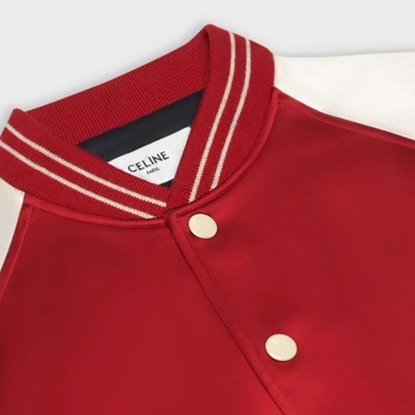 【大人気】セリーヌ テテ?ィシ?ャケット 偽物/ スタッズ付き サテン テディジャケット 2V87C851C.27ED