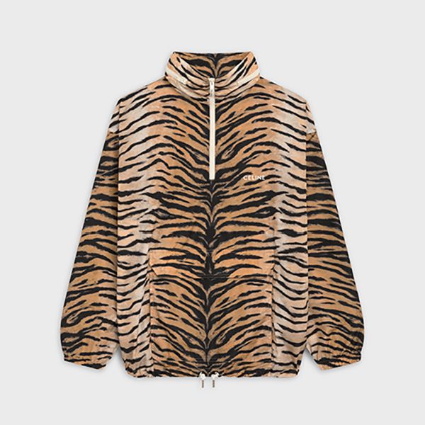 21SS新作!★セリーヌ コピー★個性的! タイガープリント&ロゴ ウインドブレーカー 2W350617M.18TG