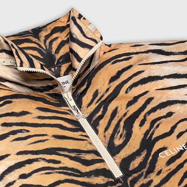 21SS新作!★セリーヌ コピー★個性的! タイガープリント&ロゴ ウインドブレーカー 2W350617M.18TG