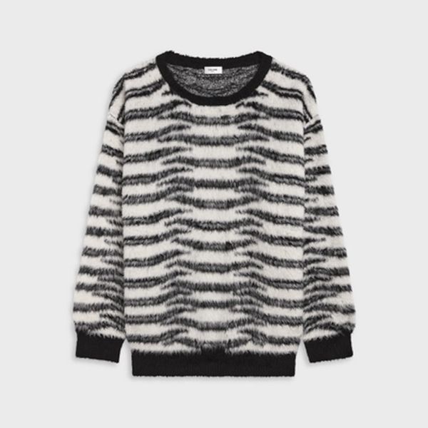 *セリーヌ クルーネックセーター 偽物*オーバーサイズ モヘア クルーネックセーター 2A22K724M.01OB