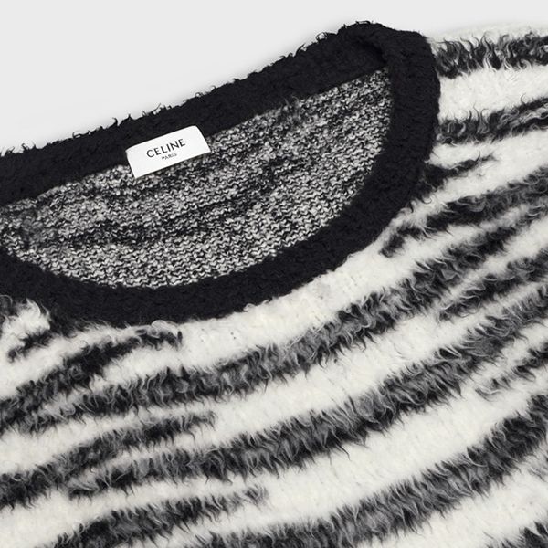 *セリーヌ クルーネックセーター 偽物*オーバーサイズ モヘア クルーネックセーター 2A22K724M.01OB