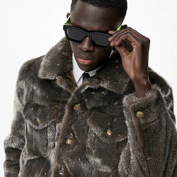 21FW 新作 ルイヴィトン 偽物 シルバーフィニッシュミンクファー ジャケット 1A98CE