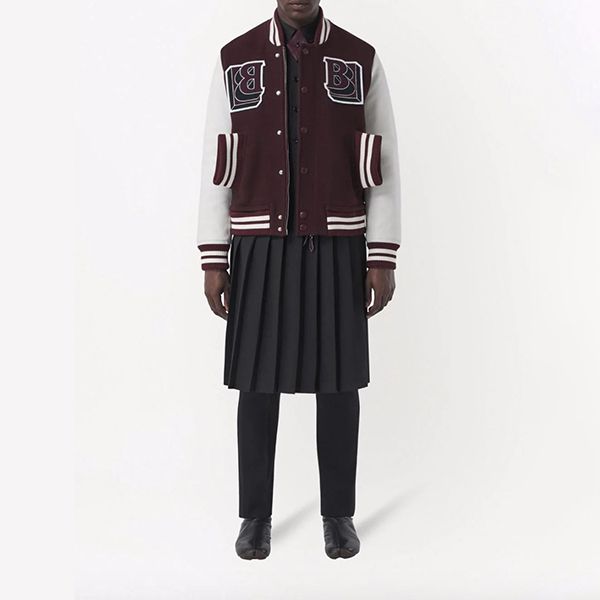 関税込み【バーバリー コピー】VARSITY ウールレザー ボンバージャケット 8045532B1014D