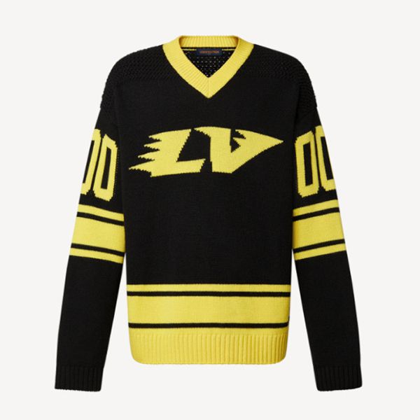 ルイヴィトン/フットボール オーバーニット偽物 バージンウール1A9TAX