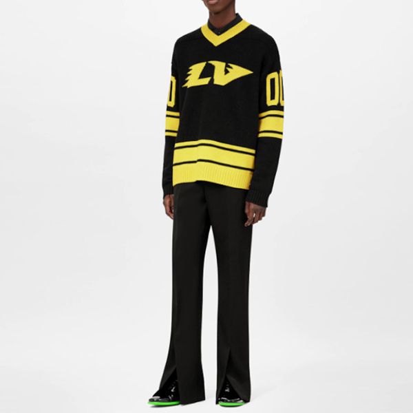 ルイヴィトン/フットボール オーバーニット偽物 バージンウール1A9TAX