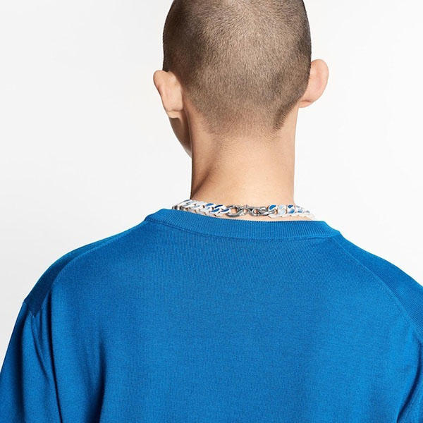 ルイヴィトン クラウドジャカードTシャツ 雲モチーフ 青 ロゴ コピー 1A8A7Y