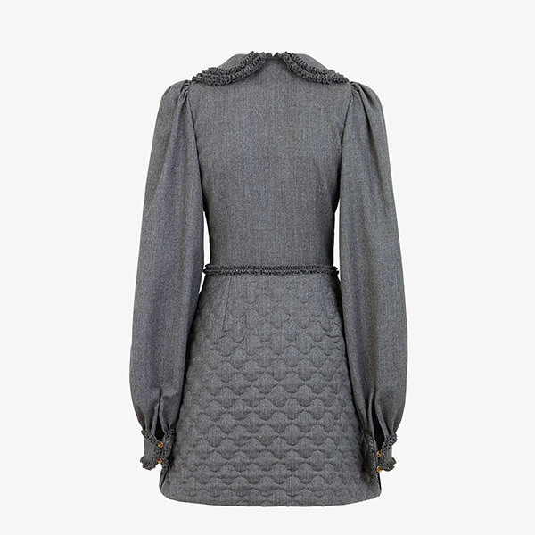 20AW<フェンディ>グレー フランネル ドレス ワンピース