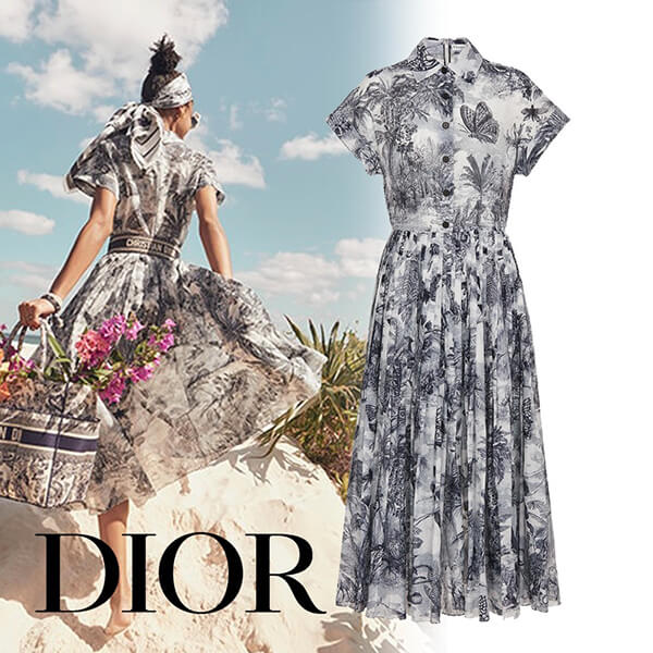 *雑誌掲載*【ディオール】ミディドレス コットンボイル
