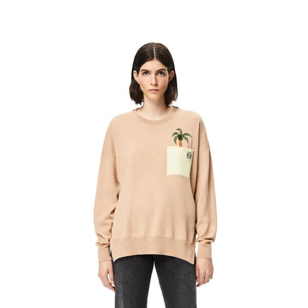 ロエベ◆ラ?パルム エンブロイダリー セーター 偽物 ウール S897Y14K01