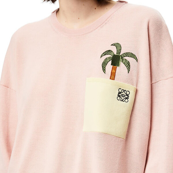 ロエベ◆ラ?パルム エンブロイダリー セーター 偽物 ウール S897Y14K01