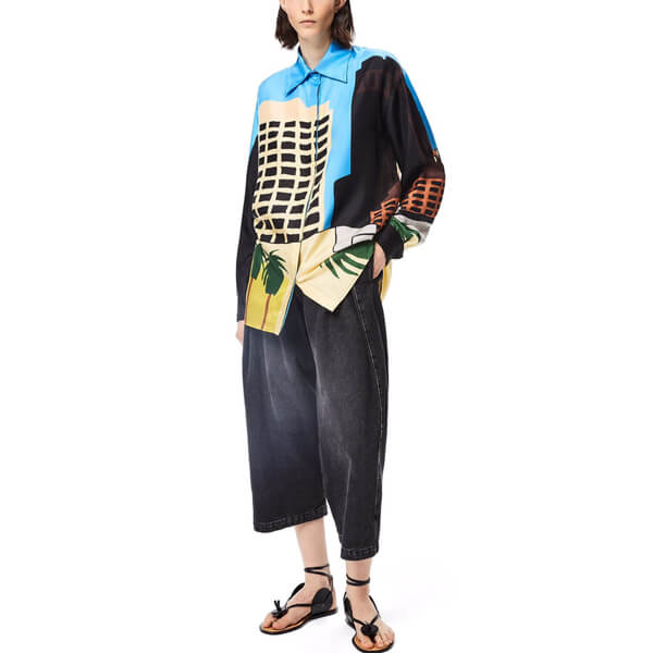 【 ロエベ】コラボ KEN PRICE★LAシリーズ/シルクシャツ S897Y06X01