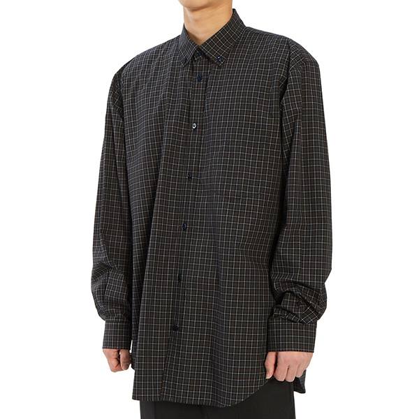 バレンシアガ★ロゴ入り メンズチェックシャツ ブラック 556878 TCM02 3258