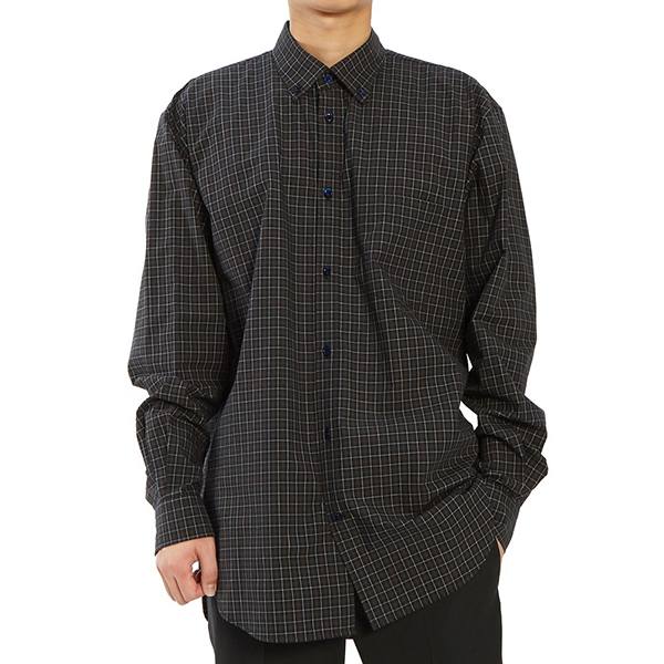 バレンシアガ★ロゴ入り メンズチェックシャツ ブラック 556878 TCM02 3258