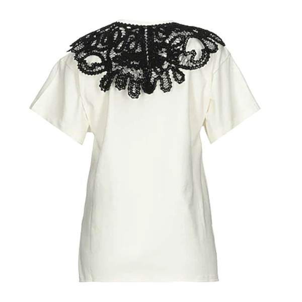 ジルサンダーTシャツコピー*胸元のレースがお洒落?レーススリット半袖