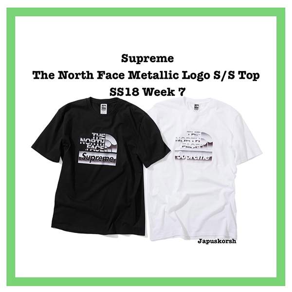 シュプリーム コピー The North Face Metallic Logo S/S Top SS18 Week 7