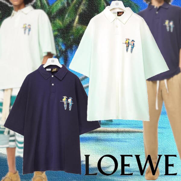 【2021SS】ロエベ パロット ポロシャツ コットン コピー 男女OK H616Y26X01-G