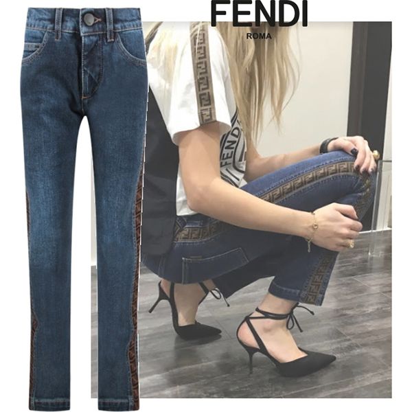 春夏☆フェンディコピーサイドFF柄デニム 10~14歳/大人OK?