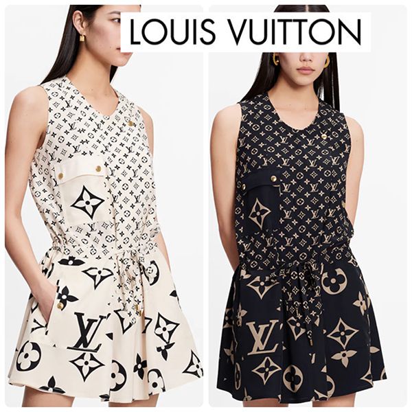 人気?ルイヴィトン ☆ノースリーブ ドレス ワンピース偽物1A927G 1A927M