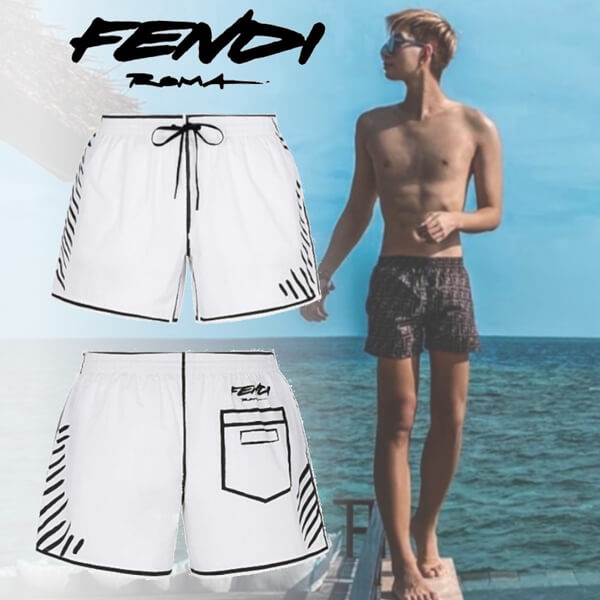 20AW*フェンディROMA ジョシュア?ヴィーダス 手書きコピー スイムショーツ