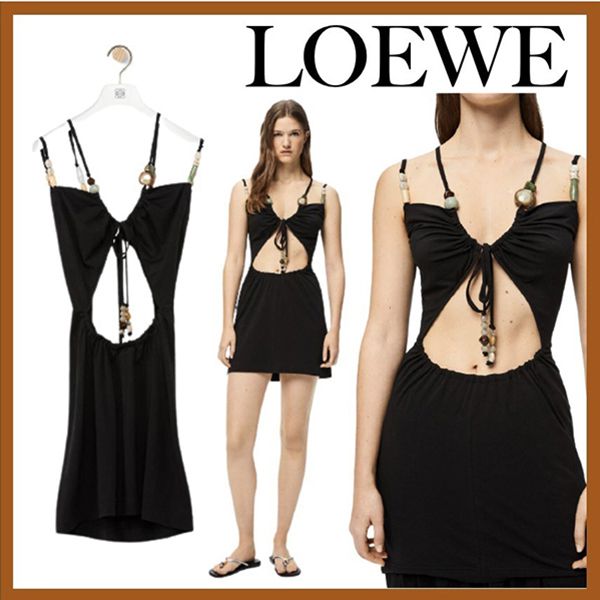 ☆超人気☆ロエベ ストラッピー ジャージー ドレス偽物S616Y51X05