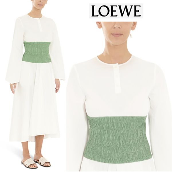 【ロエベ】★SALE★ スモック ウエスト ドレスコピー(コットン)LOE8VAY5GEEWF04200