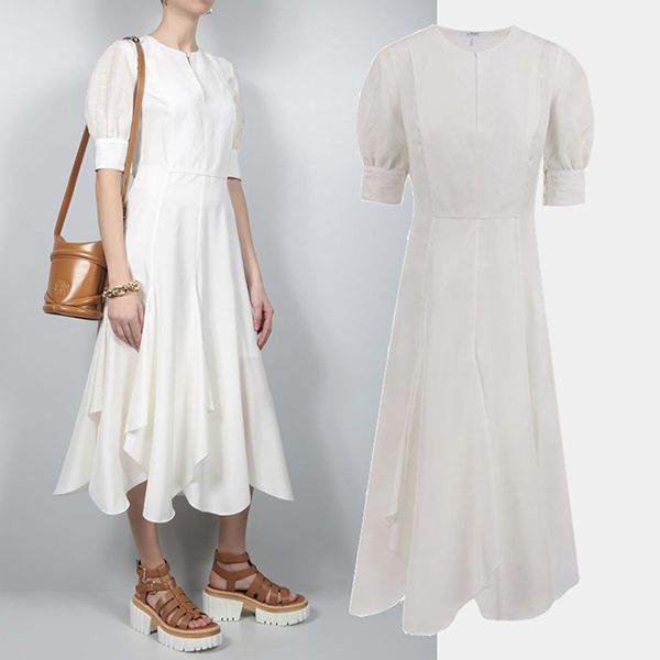 ロエベ リネン&シルクミディドレス偽物☆S540Y09X922100