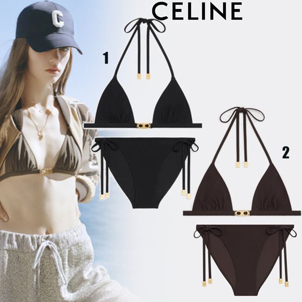 【セリーヌ ビキニ 偽物】トリオンフ ビキニトップ&ビキニボトムセット 2X769152C.19RU
