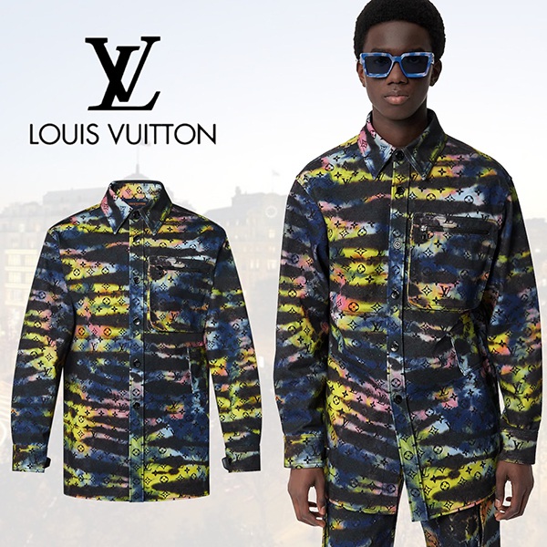 大人気?ルイヴィトン デニムシャツ 偽物☆モノグラムタイダイのデニムシャツ 1A9A3R