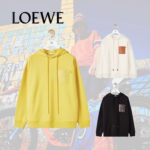 【21SS】ロエベ アナグラム 偽物 レザーパッチ フーディー ◆ロエベ◆全3色H526Y25J12